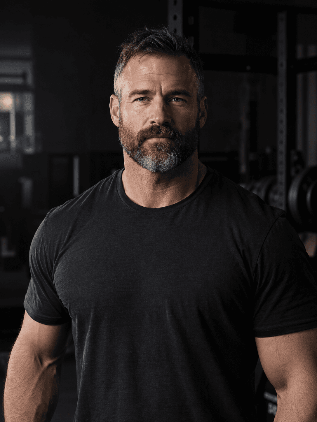 Aaron Feldman, waist-up portrait on the training floor