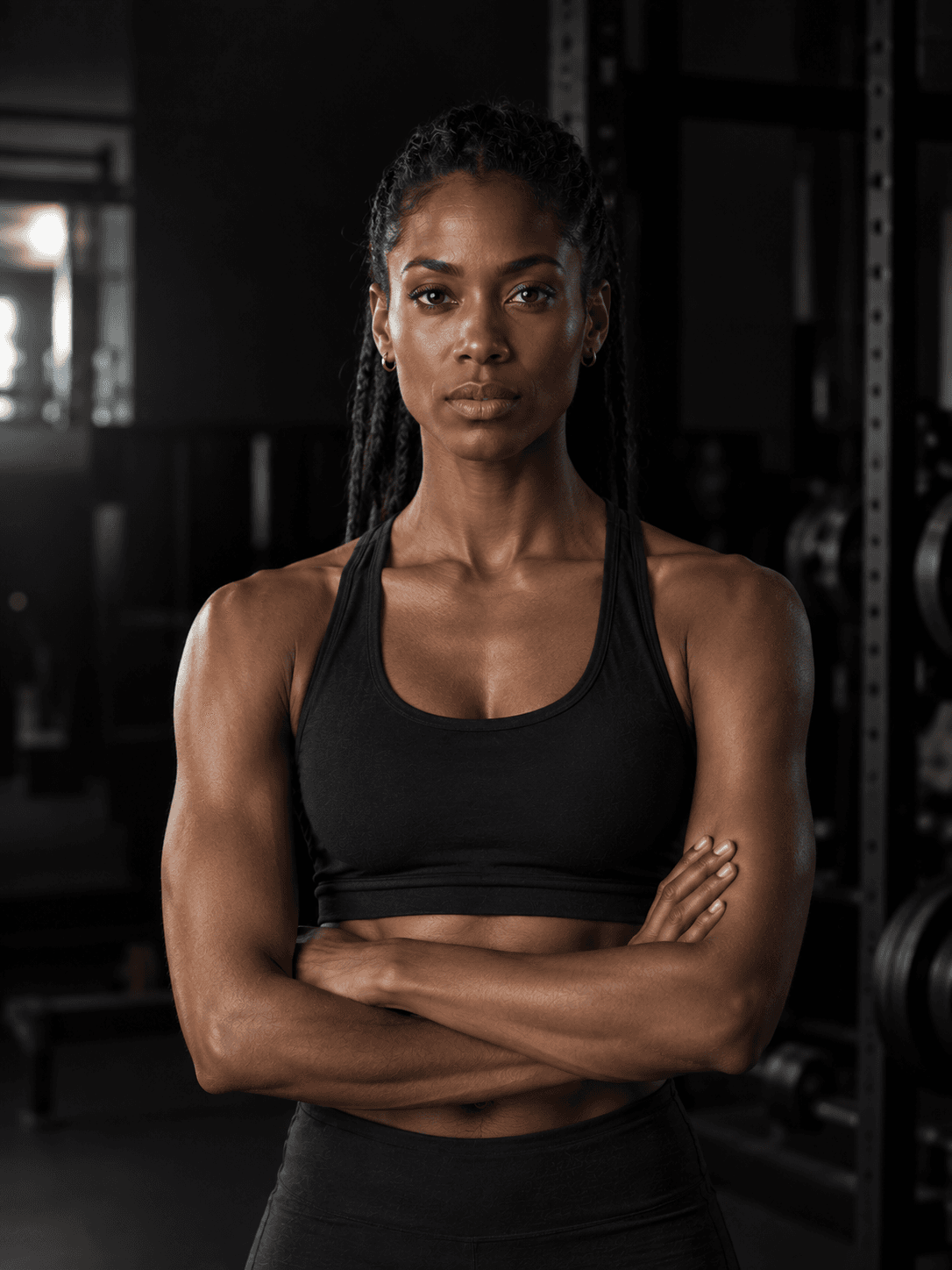 Nia Whitfield, waist-up portrait on the floor they coach