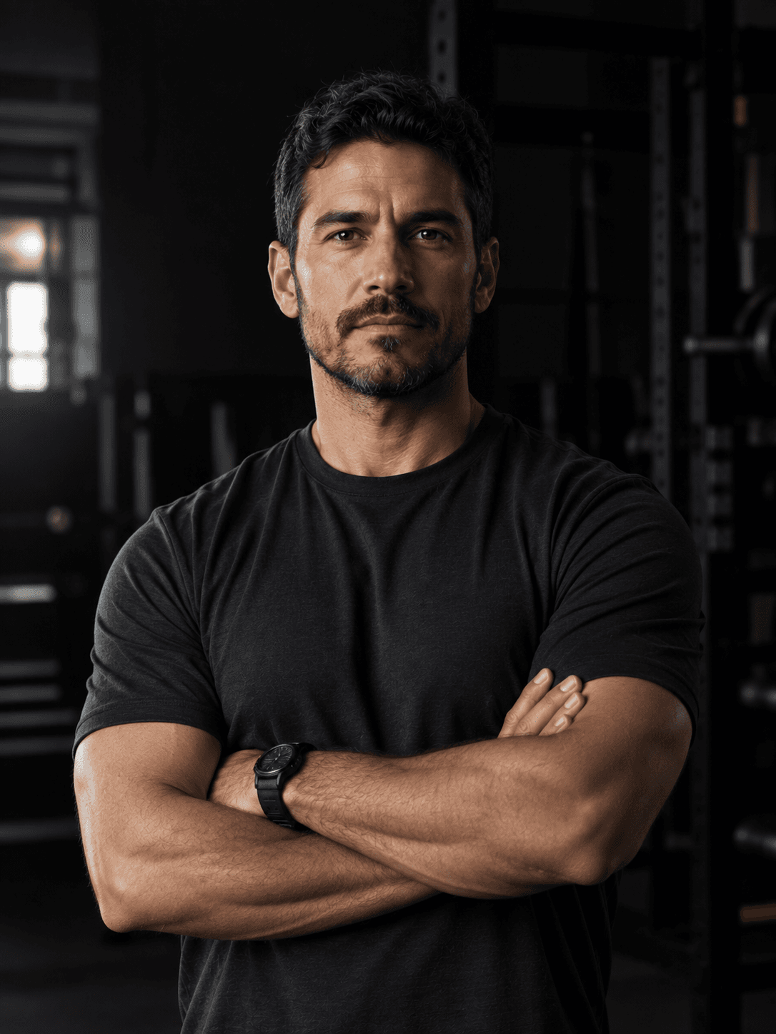 Tomás Delgado, waist-up portrait on the floor they coach